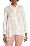 By Design Eve Chiffon Collared Button Front Blouse In Gardenia