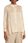 By Design Eve Chiffon Collared Button Front Blouse In Nude