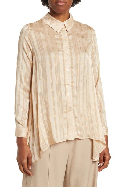 By Design Eve Chiffon Collared Button Front Blouse In Nude