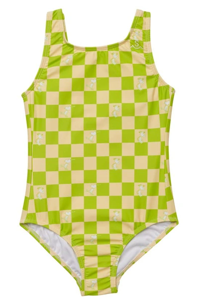 Seaesta Surf Kids' One-piece Swimsuit In Lime