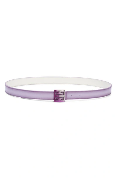 Givenchy 4g Buckle Reversible Skinny Leather Belt In Mauve