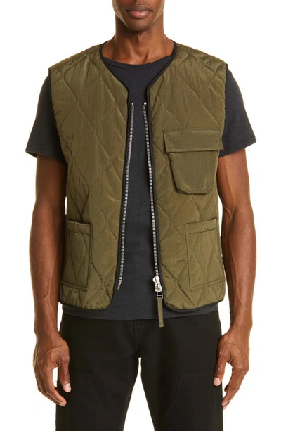 Mackintosh Water Repellent Quilted Nylon Vest In Military