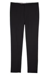 Zanella Parker Flat Front Wool Trousers In Black