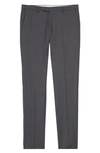 Zanella Parker Flat Front Wool Trousers In Grey