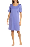 Hanro Cotton Nightshirt In Violet Blue