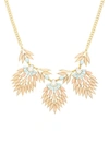 Olivia Welles Nadine Detail Necklace In Burnished Gold / Neutral