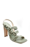 Charles David Lonestar Knotted Leather Slingback Sandals In Green