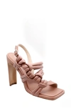 Charles David Lonestar Knotted Leather Slingback Sandals In Beige