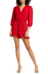 Fraiche By J Tulip Hem Romper In Tomato