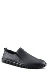 Spring Step Whipstitch Leather Loafer In Navy