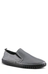 Spring Step Whipstitch Leather Loafer In Grey