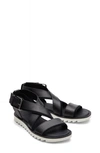 Toms Sidney Tread Womens Mixed Media Criss-cross Strappy Sandals In Black Leather/suede