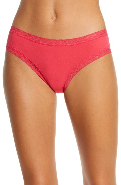 Natori Bliss Cotton Girl Briefs In Sunset Coral