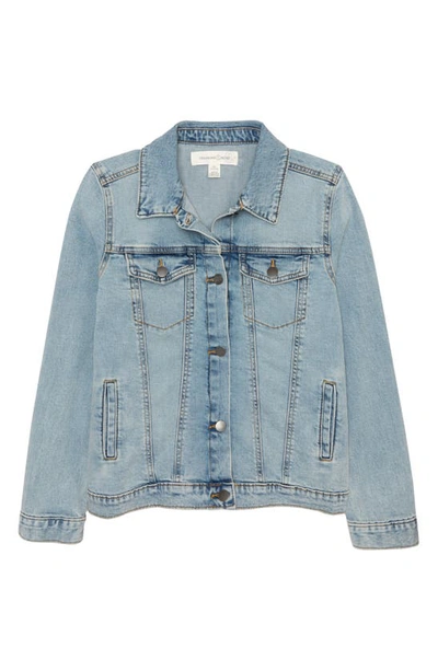Treasure & Bond Kids' Smiley Face Denim Jacket In Vintage Smiley Wash