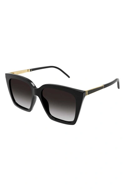 Saint Laurent 56mm Cat Eye Sunglasses In Black