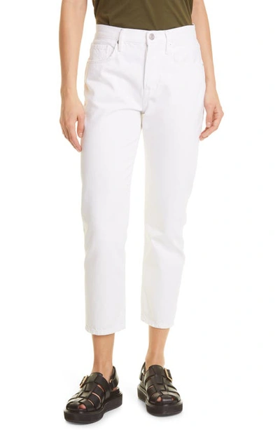 Frame Le Original High Waist Slim Straight Leg Jeans In Rumpled Blanc Grind