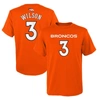 Outerstuff Big Boys Russell Wilson Orange Denver Broncos Mainliner Player Name And Number T-shirt In Orange