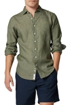 Rodd & Gunn Coromandel Button-up Linen Shirt In Kelp