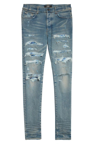 Amiri Thrasher Tie Dye Bandana Skinny Jeans In Clay Indig