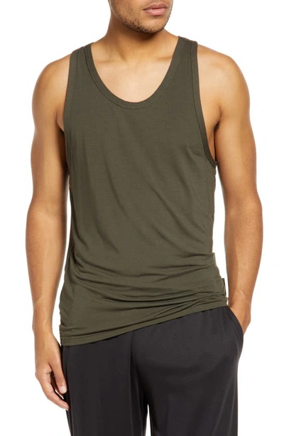 Calvin Klein Ultra Soft Stretch Solid Tank In Process Green