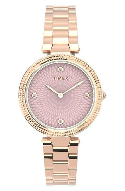Timex Adorn Bracelet Watch, 32mm In Rose Gold/ Grey/ Rose Gold