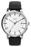TIMEX MIDTOWN LEATHER STRAP WATCH, 38MM