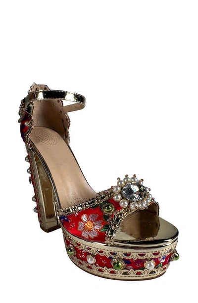 Azalea Wang Cici Platform Sandal In Red 2