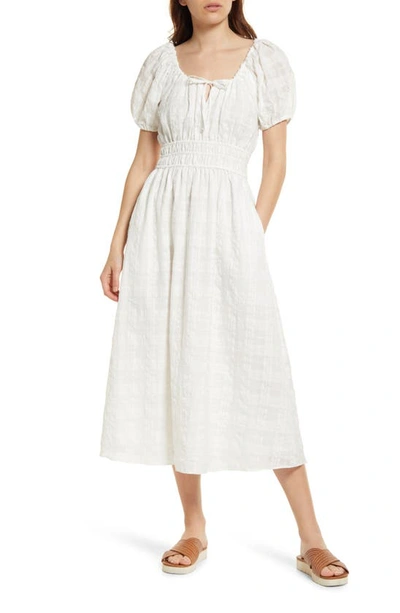 Madewell Sophia Midi Dress In Seersucker Check In Lighthouse