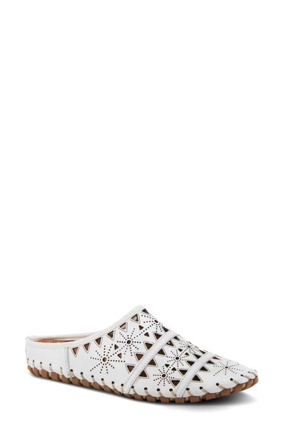 Spring Step Fusilade Leather Mule In White