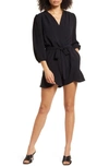 Fraiche By J Tulip Hem Romper In Black