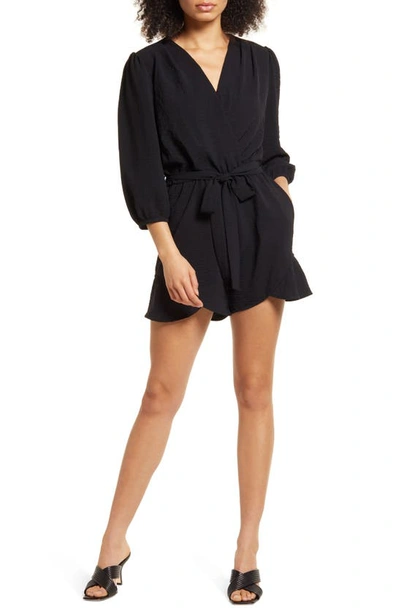 Fraiche By J Tulip Hem Romper In Black