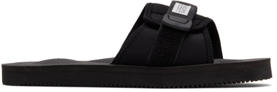 Suicoke Padri Touch Strap Slides In Black