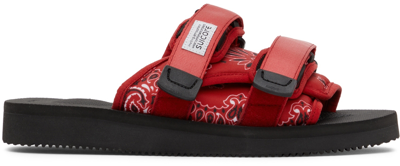 Suicoke Moto-cab Logo Patch Slides In Red