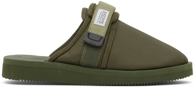 Suicoke Green Zavo-cab Slippers In Olive