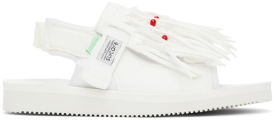 Suicoke Was Fringed Touch-strap Sandals In White