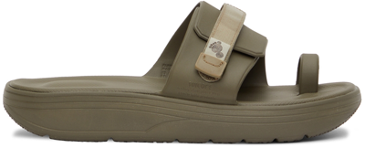 Suicoke Uta Rubber Toe-strap Sandals In Grey