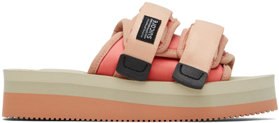 Suicoke Beige & Pink Moto-vpo Sandals In Pnk Pink