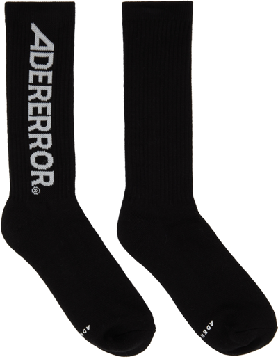 Ader Error Black Standic Logo Socks