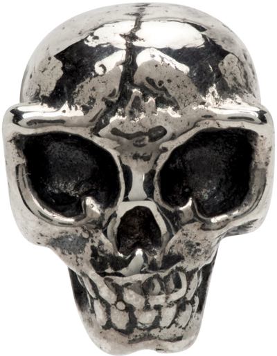 Yohji Yamamoto Silver Alien Skull Single Earring In 1 Silver