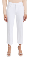 L Agence Wanda Crop Wide Leg Jeans In Blanc