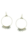 Olivia Welles Bead Dangle Hoop Earrings In Gold / Gray / White