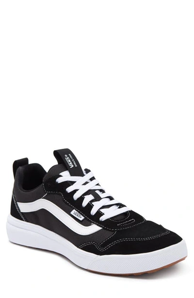 Vans Range Sneaker In Suede/canvas Black/white