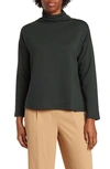 Eileen Fisher Funnel Neck Boxy Top In Ivy