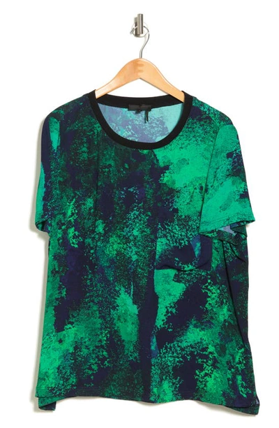 Donna Karan Woman Pocket Tie Dye T-shirt In Sea Glass Multi