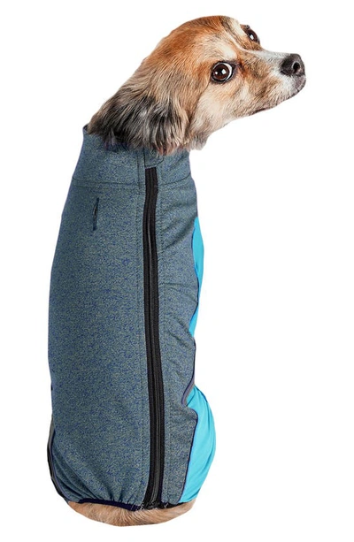 Petkit The Pet Life Active 'chase-pacer' Full Bodied Heathered Tracksuit In Light Blue And Blue