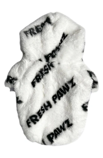 Fresh Pawz Faux Fur Jacket In White