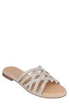 Gc Shoes Sage Womens Embellished Strappy Slide Sandals In Silver