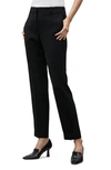 Lafayette 148 Clinton Cropped Satin-stripe Pants In Black