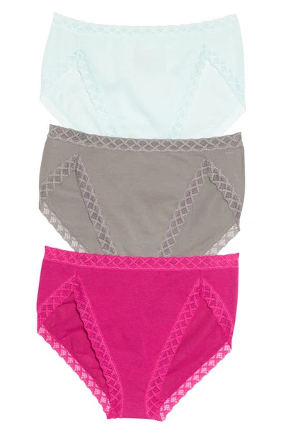 Natori Bliss 3-pack French Cut Briefs In Bght Brry/sft Mnt/anchr