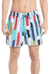 Saxx Oh Buoy Stripe 2-in-1 Hybrid Shorts In Cutwork Stripe- Airy Blue